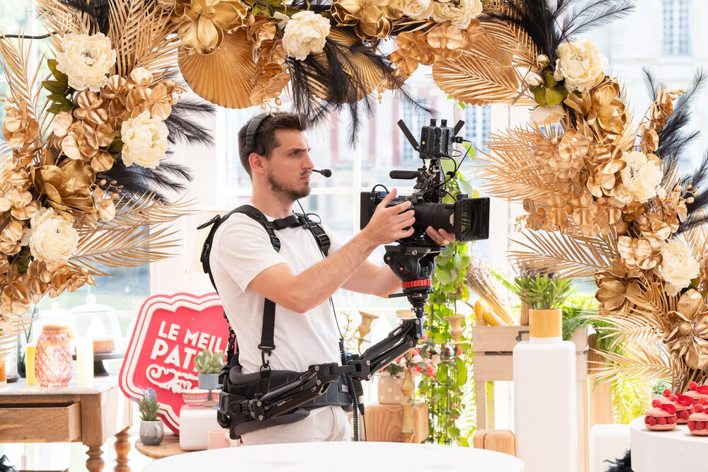 François-Xavier Poy on steadicam, shooting the detail shots for Le Meilleur Pâtissier